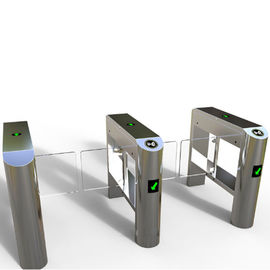 Bank Swing Barrier Automatic Turnstiles RFID Swing Glass Gate For Access Control System