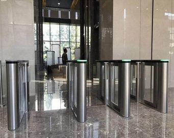 Stainless Steel Triangle Entrance Swing Pedestrian Barrier Gate Machine For Subway Station