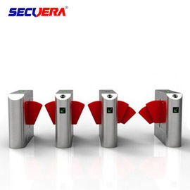 Single lane Stainless Steel Gate access control turnstile system Fingerprint RFID card reader flap barrier