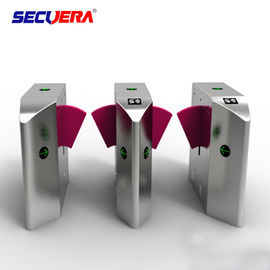 Single lane Stainless Steel Gate access control turnstile system Fingerprint RFID card reader flap barrier