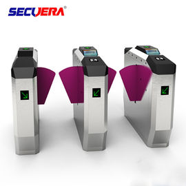Single lane Stainless Steel Gate access control turnstile system Fingerprint RFID card reader flap barrier
