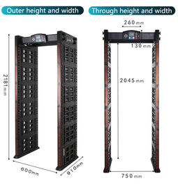 Outdoor Walk Through Security Metal Detector Gate Light Weight ABS Material